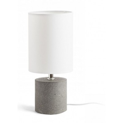 CAMINO Stolní lampa, těleso cement, stínítko textil bílá, pro žárovku 1x28W, E27, 230V, IP20. rozměry d=150mm, h=335mm.