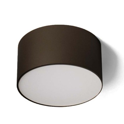 LARISA R 12 Stropní, přisazené svítidlo, těleso kov, povrch černá, difuzor plast opál, LED 10W, 600lm, teplá 3000K, stmívatelné TRIAC, Ra80, 230V, IP20, rozměry d=123mm, h=60mm