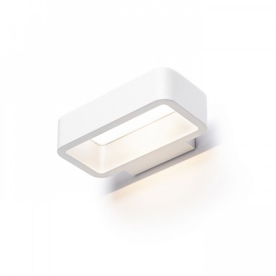 TAPA Venkovní nástěnné svítidlo, těleso hliník, povrch bílá, LED 6W, teplá 3000K, 230V, IP54, rozměry 220x55x133mm.