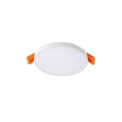 BJORK Stropní, podhledové svítidlo, kruhové, rámeček bílá, LED 6W, 570lm, teplá 3000K, Ra80, 230V, IP20, rozměry d=90mm, h=10mm, trafo na kabelu
