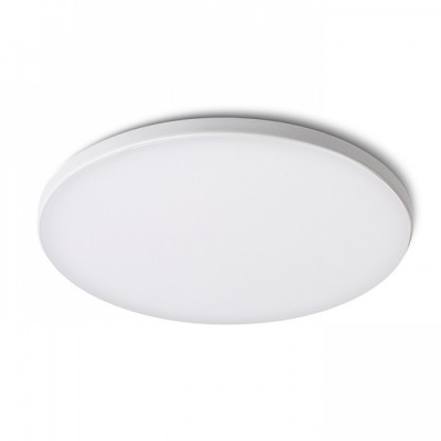 BJORK Stropní vestavné svítidlo, kruhové, rámeček bílá, LED 18W, 1800lm, teplá 3000K, Ra80, 230V, IP20, rozměry d=200mm, h=10mm, trafo na kabelu