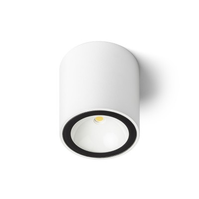 SENZA Stropní, přisazené, bodové svítidlo válcové, těleso kov, povrch černá antracit, krycí sklo čiré, LED 6W, teplá 3000K, 480lm, Ra80, 230V, IP65, tř.1, rozměry d=90mm, h=88mm.