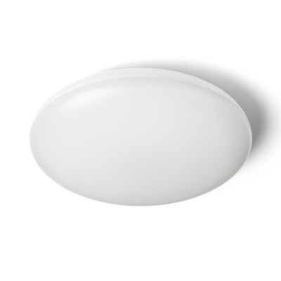 SASSARI Stropní přisazené svítidlo, těleso plast, povrch bílá, difuzor plast opál, LED 24W, teplá 3000K, 1900lm, Ra80, 230V, IP65, tř.1, rozměry d=280mm, h=70mm.