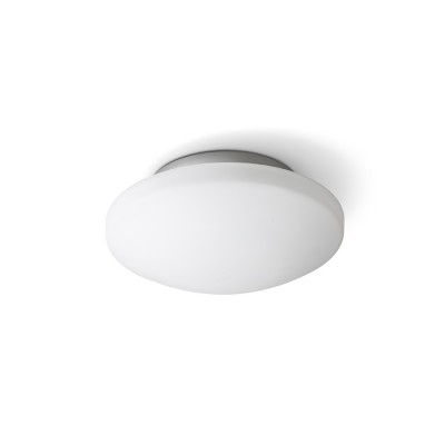 SARA Stropní přisazené svítidlo, kruhové, základna kov, povrch chrom, difuzor sklo opál, LED 12W/900lm, 24W/1700lm, teplá 3000K, Ra80, 230V, do koupelny IP44, rozměry dle typu.