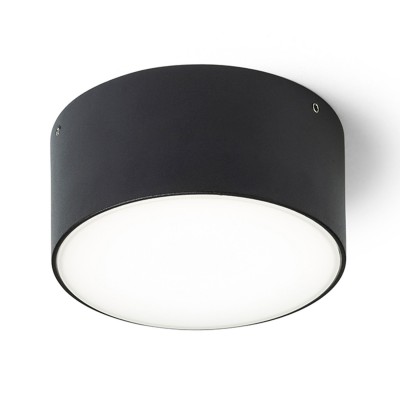 LARISA OUT 12 Stropní, přisazené svítidlo, kov, černá, difuzor plast opál, LED 10W, 870lm, přepínač CCT teplá 3000K/neutrální 4000K/denní 6000K, Ra80, 230V, IP65, rozměry d=123mm, h=60mm