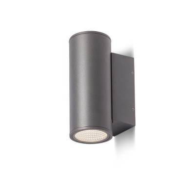 VENTUM LED 2x12W, IP54 DI VÝPRODEJ Nástěnné, venkovní bodové svítidlo, těleso hliník, povrch černá antracit, sklo čiré, LED 2x12W, teplá, 3000K, 2x650lm 230V, IP54, tř.1, 90x220x135mm, svítí nahoru/dolů
