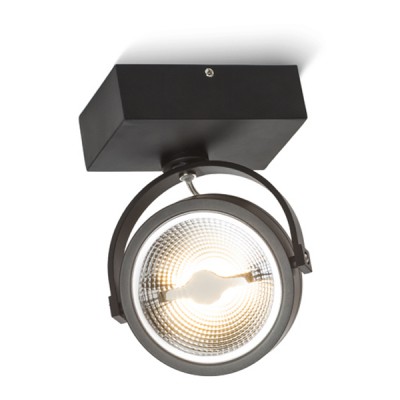 KELLY LED I Stropní, bodové, svítidlo, nastavitelný směr svícení, těleso hliník, povrch černá, LED 1x12W, teplá 3000K, vyzař. úhel 24°, 600lm, 230V, IP20, rozměry 82x40x130mm