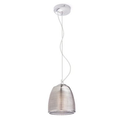 AZRIA Závěsné svítidlo, základna kov, povrch chrom, sklo chromované, pro žárovku 1x25W, G9, 230V, IP20, tř.1, rozměry d=125mm, h=160mm, transparentní kabel, lankový závěs l=1350mm, lze zkrátit