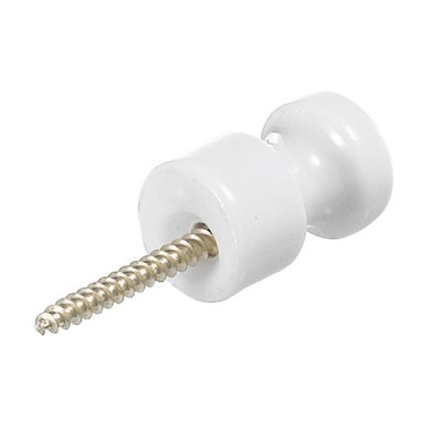 Elektroinstalační komponent Kotvící kolík pro připevnění kabelu, provedení retro, materiál keramika, porcelán, bílý
