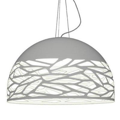 KELLY HB závěsná 600 Závěsné svítidlo, těleso kov, povrch bílá, difuzor sklo opál, pro žárovku 3x25W, E27, 230V, IP20, rozměry stínítko d=600mm, h=360mm, lankový závěs l=2500mm, lze zkrátit