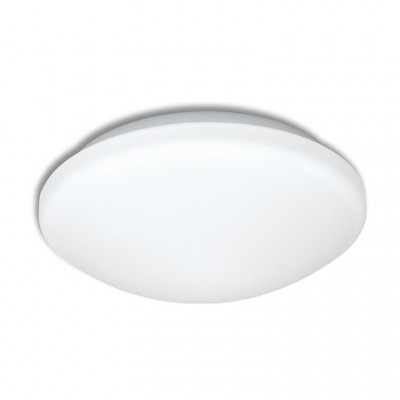 INKE HF LED Stropní svítidlo, HF senzor pohybu, záběr 360°, čas 8s-12min, těleso plast, povrch bílá, difuzor sklo, LED 25W, neutrální 3000K, 1600lm/cca 80W žár., Ra80, 230V, IP44, tř.1, d=370mm, h=120mm