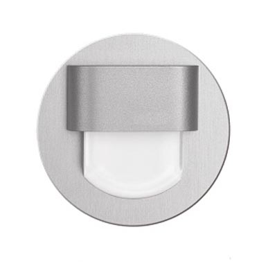 RUEDAMINI-KG Vestavné svítidlo, kruh, těleso nerez, povrch broušená, difuzor plast mat LED 0,3W, zelená, 10V, IP20, d=60mm, mont.otvor=50mm, montážní box samostatně