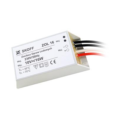 LED zdroj 10V Napájecí zdroj pro LED 230V/10V-6W/16W, rozměry dle typu, pro řadu světel TANGO1 a RUEDA