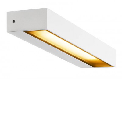 FERROL Nástěnné venkovní svítidlo, těleso hliník, povrch bílá, difuzor sklo, LED 7,7W, 450lm, teplá 3000K, 230V, IP54, rozměry 220x32x75mm.