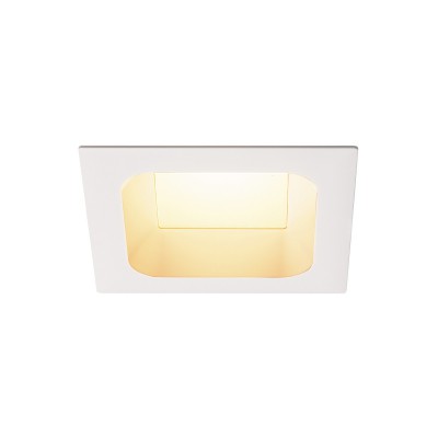 VERLUX LED Stropní vestavné svítidlo, základna hliník, povrch bílá difuzor plast opál, LED 1x10W, teplá 3000K, stmívatelné TRIAC, 230V, rozměry 85x45x85mm, trafo na kabelu