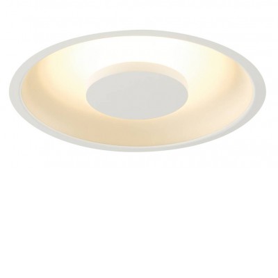 SANTIAGO Stropní, podhledové svítidlo, těleso hliník a ocel, povrch vnější bílá, LED 26W, 1500lm, teplá 3000K, stmívatelné TRIAC, 230V, IP20, rozměry d=226mm.