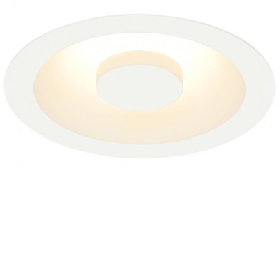 CERES Stropní, podhledové svítidlo, těleso hliník a ocel, povrch vnější bílá, LED 15W, 810lm, teplá 3000K, stmívatelné TRIAC, 230V, IP20, rozměry d=140mm.