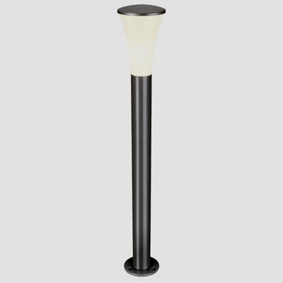 ALPA CONE 100 Sloupkové svítidlo, těleso hliník, povrch kamenná šedá, difuzor plast opál mat, 24W, E27, 230V, IP55, v=1080mm hlavice d=160mm