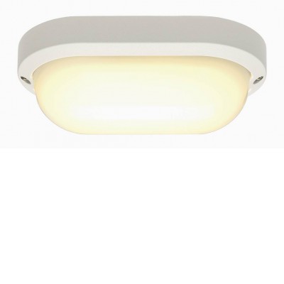 TERANG 200 CW Nástěnné nebo stropní venkovní svítidlo, těleso hliník, povrch bílá, difuzor plast opál, LED 11W, 680lm, teplá 3000K, IP44, rozměry 198x110x75mm.