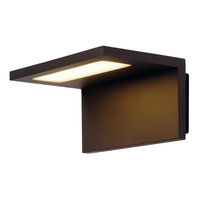 ANGOLUX Nástěnné venkovní svítidlo, těleso hliník, difuzor plast, povrch antracit/bílá, LED 7,6W, 500lm, teplá 3000K, Ra80, 230V, IP44, tř.1, rozměry 170x86x130mm.