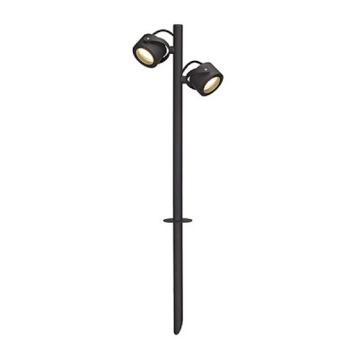 PLAYGROUD 360 SL BODEC Sloupkové bodové, svítidlo, nastavitelný směr svícení, těleso hliník, povrch černá antracit, krycí sklo čiré, pro LED 2x9W, GX53, 230V, IP44, hlavice d=100mm, v=670mm s bodcem do záhonu