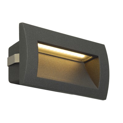 DOWNUNDER OUT LED M Vestavné venkovní svítidlo do stěny, těleso hliník, povrch černá antracit, difuzor plast, LED 1x3,3W, teplá 3000K, 85lm, 230V, IP55, rozměry 140x70x70mm, vč. montážního boxu, svítí dolů