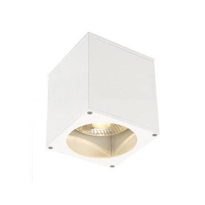 ODETA C Stropní svítidlo, těleso hliník, povrch bílá, krycí sklo čiré, 1x7W, GU10 ES111, 230V, IP44, 130x130x150mm