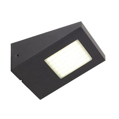 IPERI Nástěnné svítidlo, materiál hliník, povrch černá antracit, difuzor plast, LED 4W, 270lm/cca jako 15W žár, neutrální 4000K, Ra70, 230V, IP44, 125x65x150mm