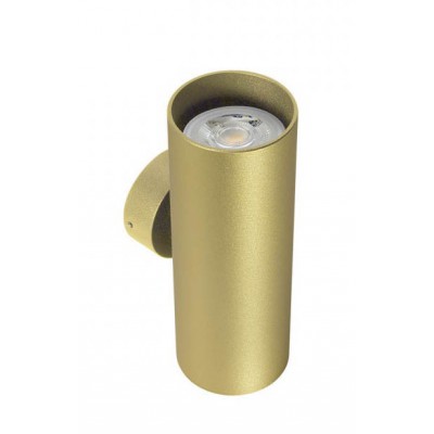 TEPELENES AP Nástěnné bodové svítidlo, těleso hliník, povrch zlatá mat, pro žárovku 2x35W, GU10, ES50, 230V, IP20, tř.1, rozměry d=60mm, h=167mm, svítí nahoru/dolů.