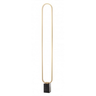 OSTAJ FL 24W Stojací lampa, základna černý mramor, těleso hliník, povrch zlatá mat, difuzor plast opál, LED 24W, 950lm, teplá 3000K, stmívání, 230V, IP20, tř.2, rozměry 180x1490x25mm.