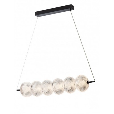 FESTU HL 6x6W Závěsné svítidlo, těleso kov, povrch černá, dif plast čirý, LED 6x6W, 4673lm, teplá 3000K, 230V, IP20, tř.1, rozměry 840x150mm, vč závěs lanka l=1300mm, lze zkrátit.