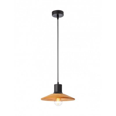 VALEZ HL 1x42W E27 Závěsné svítidlo, základna kov, povrch černá, stínítko dřevo světlé, pro žárovku 1x42W, E27, 230V, IP20, tř.1, rozměry dle typu.
