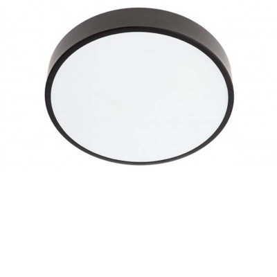 SEMOTO 36W, CCT Stropní svítidlo, těleso kov, povrch černá mat, LED 36W, CCT přepín teplota teplá 3000K/neutr 4000K/denní 6500K vypínačem vyp/zap, 2180lm, 230V, IP20, tř.1, rozměry d=400mm, h=50mm