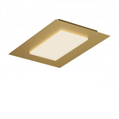 EXTURA RC 40W CCT Stropní svítidlo, těleso kov, povrch zlatá mat, dif plast opál, LED 40W, 4600lm, přepín. CCT nastav teplota teplá 3000K-denní 6500K, Ra80, 230V, IP20, tř.2, rozměry 700x50x350mm.