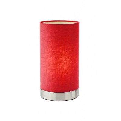 DAKRYM 1x28W, E14 Stolní lampa, těleso kov, povrch nikl, stínítko textil bordó, pro žárovku 1x28W, E14, 230V, IP20, tř.2, rozměry d=120mm, h=200mm.