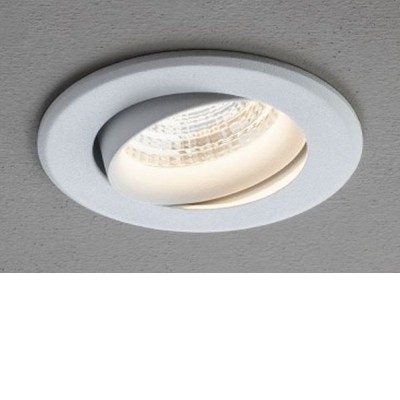 MT 145 LED Vestavné stropní bodové svítidlo, nastavitelný směr svícení, těleso hliník, povrch bílá mat, LED 9W, 975lm, teplá 3000K, 230V, IP20, tř.2, rozměry d=90mm, h=65mm.