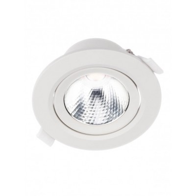 VERDIO BI 10W Stropní podhledové bodové svítidlo, výklopné +-45°, těleso hliník, povrch bílá, LED 10W, 1150lm, teplá 3000K, vyzař. úhel 36°, Ra95, 230V, IP20, tř.2, rozměry d=105mm, h=51mm.