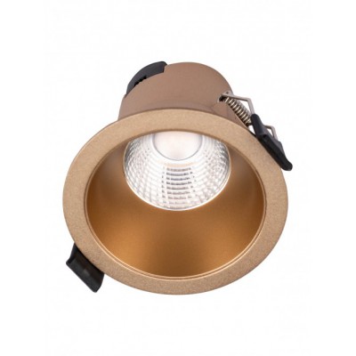 CHURKY BI 9W Stropní podhledové bodové svítidlo, těleso hliník, povrch zlatá mat, LED 9W, 1100lm, neutrální 4000K, vyzař. úhel 40°, Ra80, 230V, IP20, tř.2, rozměry d=103mm, h=91mm.