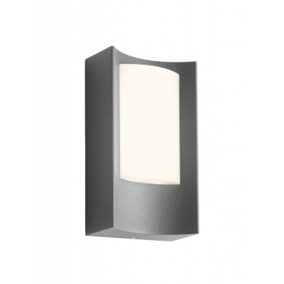 CRISTAT 8W, IP44 Nástěnné venkovní svítidlo, těleso hliník, povrch tmavě šedá, difuzor plast opál, LED 8W, teplá 3000K, 490lm, 230V, IP44, tř.1, rozměry 110x200x63mm.