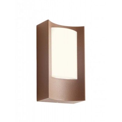 CRISTAT 8W, IP44 Nástěnné venkovní svítidlo, těleso hliník, povrch hnědá, difuzor plast opál, LED 8W, teplá 3000K, 490lm, 230V, IP44, tř.1, rozměry 110x200x63mm.