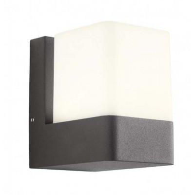 OVINUS 9,4W, IP44 Nástěnné venkovní svítidlo, těleso hliník, povrch tmavě šedá, difuzor plast opál, LED 9,4W, teplá 3000K, 675lm, 230V, IP44, tř.1, rozměry 80x117x110mm.
