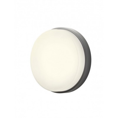 AMORFUS WL 10W IP65 Přisazené venkovní svítidlo, těleso hliník, povrch tmavě šedá, difuzor plast opál, LED 10W, teplá 3000K, 860lm, 230V, IP65, tř.1, rozměry d=160mm, h=48mm.