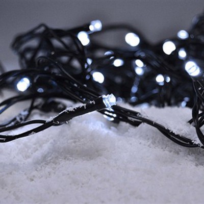 20xLED studená bílá 3m na baterie 2xAA VÝPRODEJ Vánoční osvětlení vnitřní na stromeček dekorace řetěz 20xLED, studená denní bílá, délka svítící části 3m,  rozteč LED 15cm, svítí stále, napájení 3xAA baterie, I