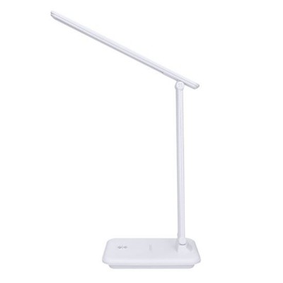 KAMENO FL 10W CCT Stolní lampa, vyklápěcí rameno, těleso plast, povrch imitace kůže bílá, LED 10W, 490lm, CCT nastav teplota 3000K-6000K, stmív., 230V, IP20, 330x120x300mm