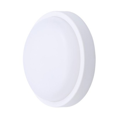 RAND R LED 20W IP54 Venkovní stropní přisazené svítidlo, těleso plast, povrch bílá/šedá, difuzor plast opál, LED 20W, 1500lm, neutrální 4000K, 230V, Ra80, IP54, rozměry d=200mm, h=55mm.