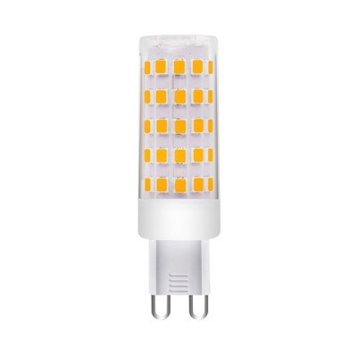 LED žárovka G9 6W/600lm LED žárovka, těleso plast bílá, krycí plast transparentní, LED 6W, teplá 3000K, 600lm, Ra80, G9, 230V, rozměry d=19mm, h=64mm
