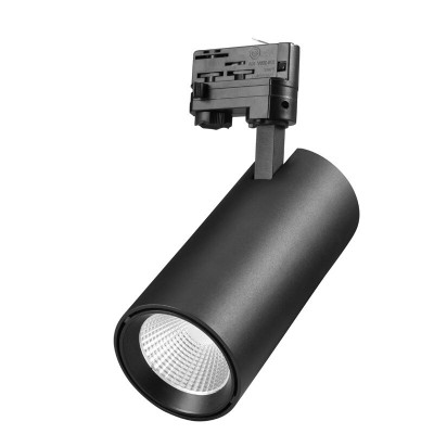 ZION LED 30W, CCT TUYA Lištové svítidlo, hliník černá, LED 30W, 3000lm, smart TUYA Bluetooth, stmívatelné, nast teplota CCT 2700K-5700 K, vyzař úhel 38°, Ra90, UGR<19, IP20, 230V, d=90mm, l=200mm, 3F track