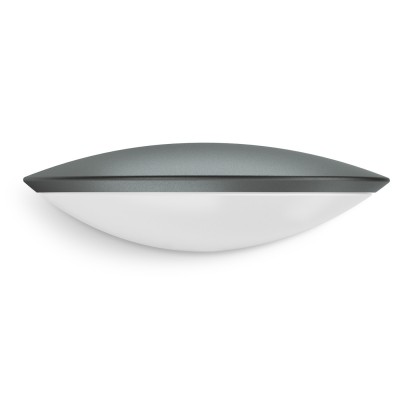 L820IHF-LED Nástěnné venkovní svítidlo, senzor HF, dosah 5m, záběr 160°, doba 5s-60min, kov antracit, dif plast opál, LED 1x12W, 770lm, teplá 3000K, 2-2000lx, 230V, IP44, rozměry 331x95x157mm