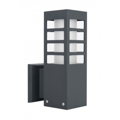 TASI W III Nástěnné venkovní svítidlo, těleso hliník, povrch šedočerná, difuzor plast opál, pro žárovku 1x18W, E27, 230V, IP54, rozměry 250x140x80mm
