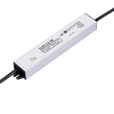 LED zdroj 12V, 20W Napájecí zdroj pro LED pásky, vstup 230V, výstup 12V, 20W, IP67, rozměry 180x30x20mm, ochrana proti zkratu a přetížení.